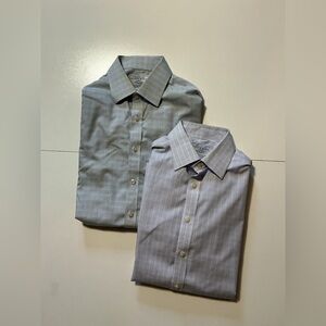 Lot Of 2 Charles Tyrwhitt Non Iron Slim Fit Plaid L/S Dress Button Shirts